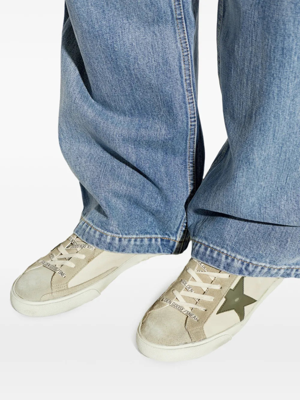 SNEAKERS GOLDEN GOOSE CREAM/GREY/OLIVE/BLUE