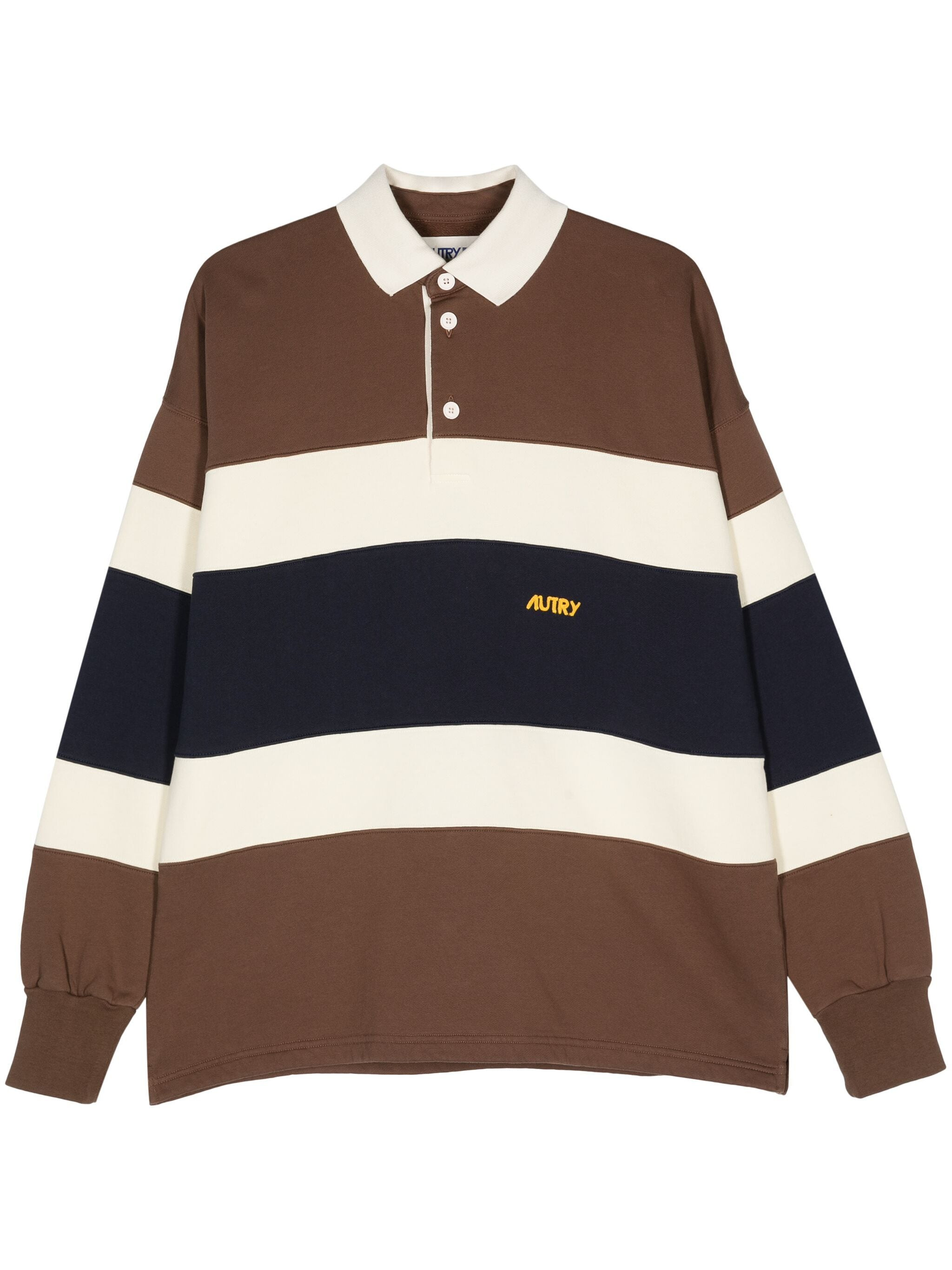 Polo AUTRY Marron/Crème/Bleu marine